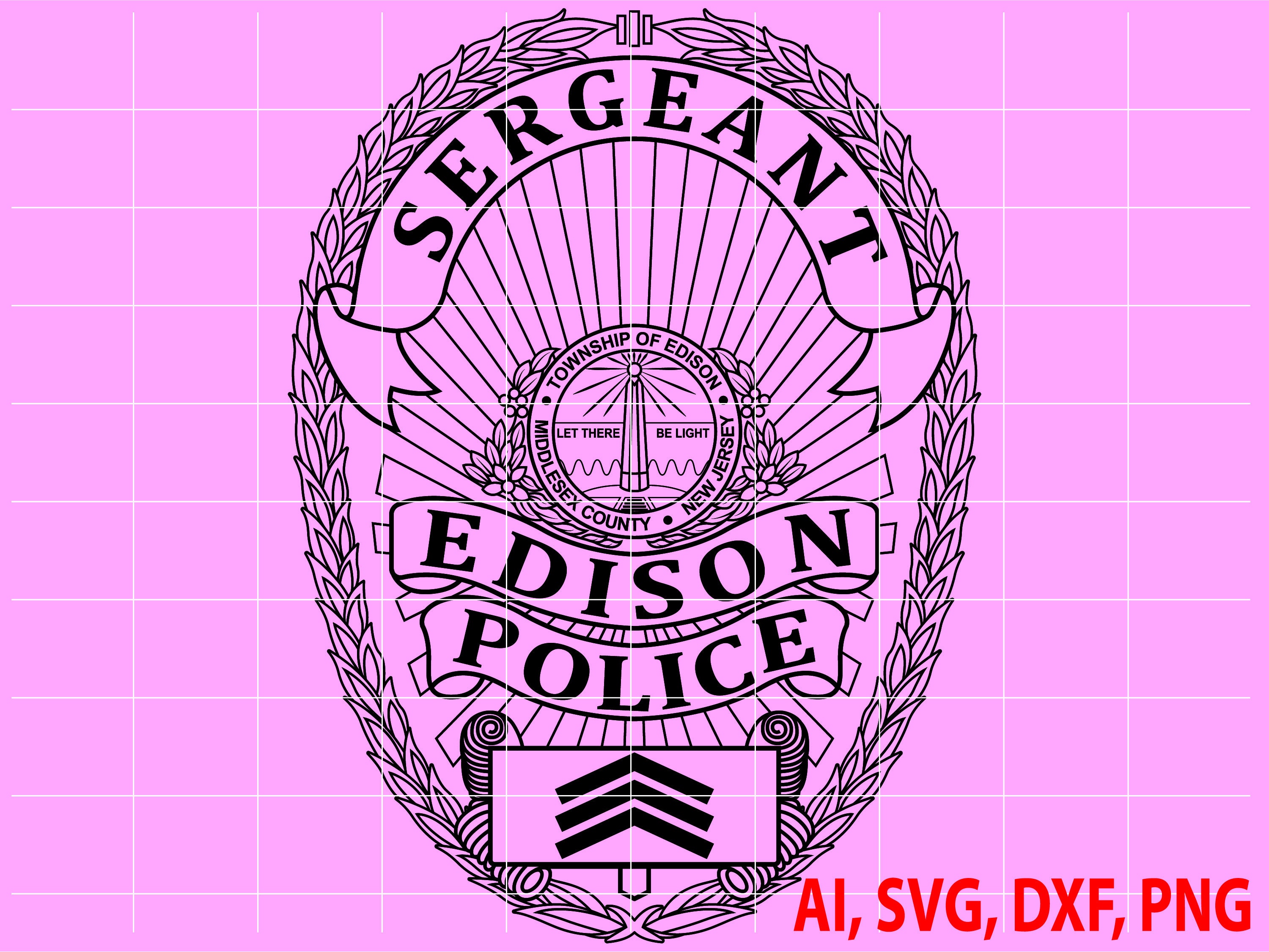 State of New Jersey Middlesex County Edison Police Sergeant Badge, Logo ...