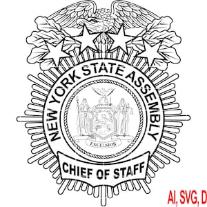 Vector art, New York State Assemblay Badge Custom, Ai, Vector, SVG, DXF, PNG, Digital