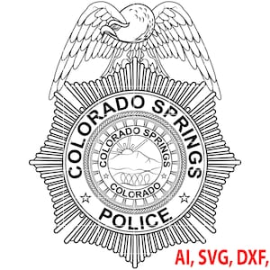 Colorado Springs Police Badge, Logo, Seal, Custom, Ai, Vector, SVG, DXF, PNG, Digital
