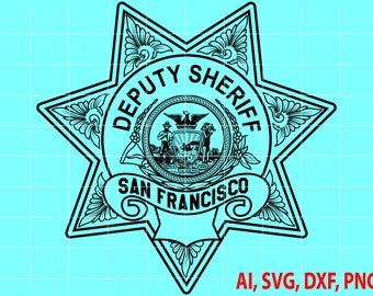 Insignia de alguacil adjunto de San Francisco SVG Vector (Digital)
