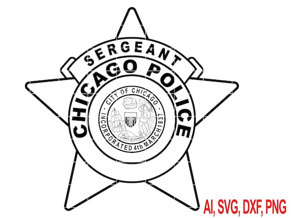 Chicago Police Sergeant Badge SVG Vector - Etsy