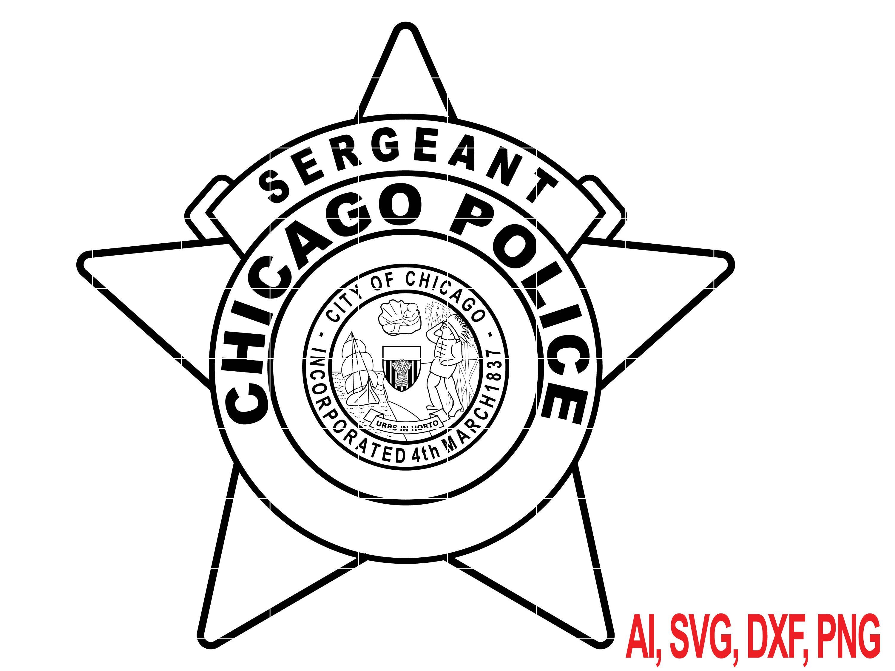 Chicago Police Sergeant Badge SVG Vector - Etsy