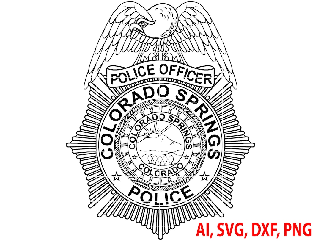 Colorado Springs Police Officer Badge, Logo, Seal, Custom, Ai, Vector