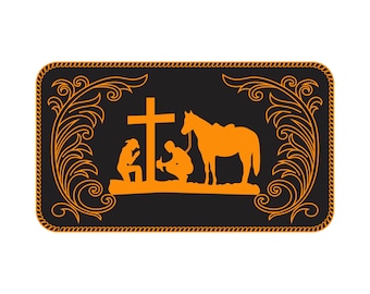 Archivo SVG vectorial de grabado de hebilla de cinturón de vaquero (descarga digital)