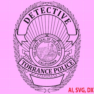 Torrance Police Detective Badge Vector Logo (Digital)