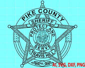 Pike County Arkansas Sheriff Badge Vector Logo (Digital)