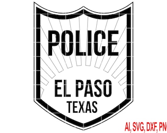 Insignia de policía de la ciudad de El Paso, arte vectorial