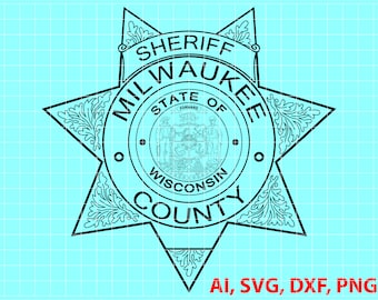 State of Wisconsin Milwaukee County Sheriff Logo, Seal, Badge, Custom, Ai, Vector, SVG, DXF, PNG,