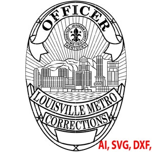 Louisville Metro Corrections Officer Badge, Logo, Seal, Custom, Ai, Vector, SVG, DXF, PNG, Digital