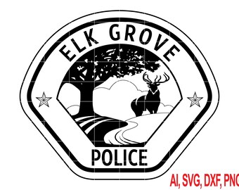 Elk Grove Police Patch Vector (svg, ai, dxf, png) (Digital Download)