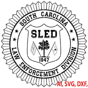 South Carolina Law Enforcement Division Badge, Logo, Seal, Custom, Ai, Vector, SVG, DXF, PNG, Digital