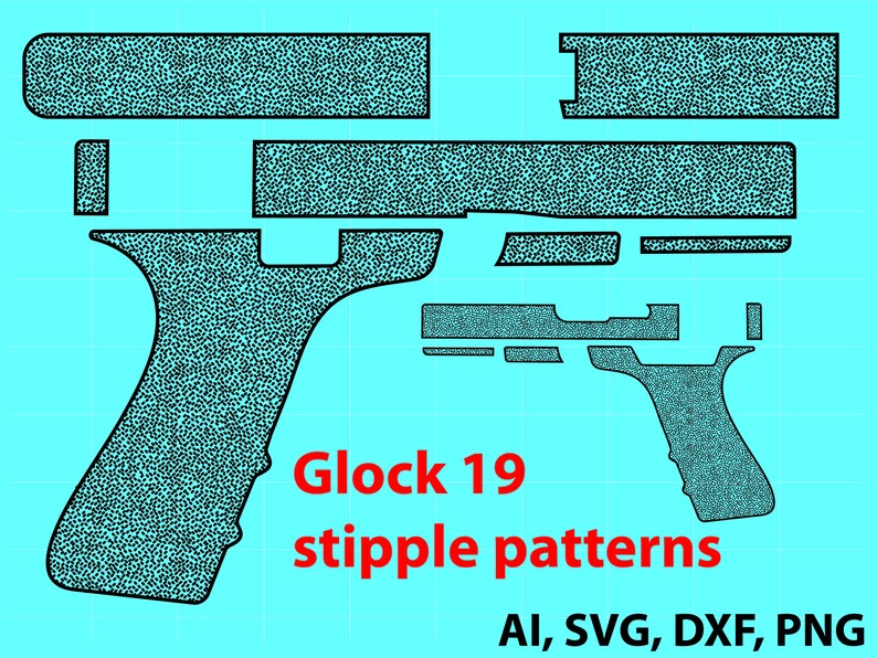 Hand Gun Glock 19 Stipple Patterns Design Custom Ai Vector - Etsy Canada