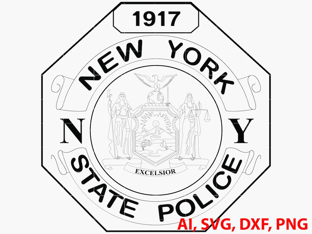 New York State Police Badge, Logo, Seal, Custom, Ai, Vector, SVG, DXF, PNG, Digital Etsy