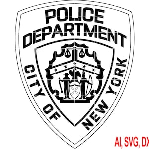 City of New York Police Badge vector file for CNC Router, vinyl, plasma, xcarve, vcarve, Laser machines, Cricut, Ezecad,Fiber laser, etc.