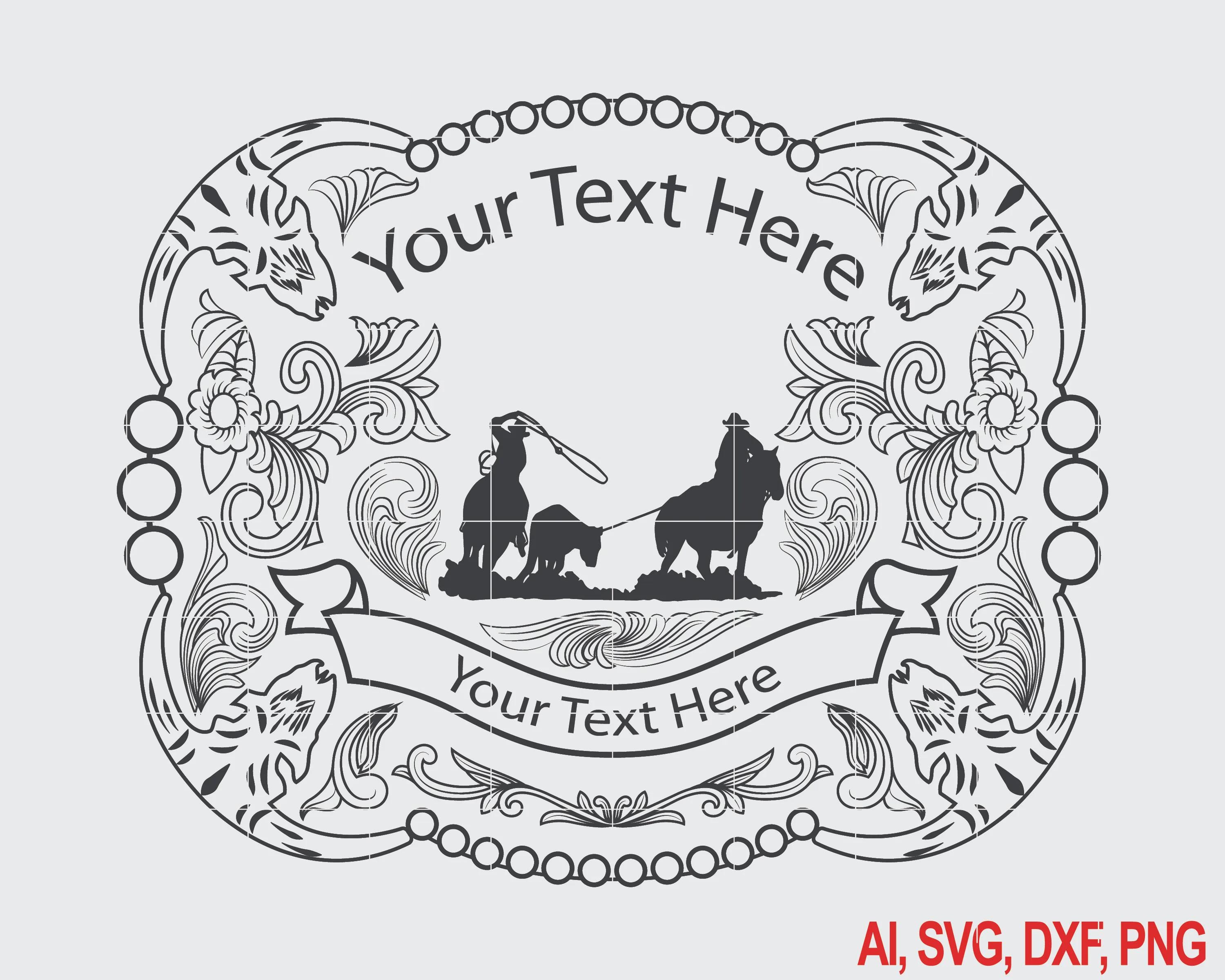 Custom Rodeo Belt Buckle SVG, Personalized Trophy Buckle DXF - Etsy