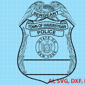 State of New York, Town of Haverstraw Police Badge, Logo, Seal, Custom, Ai, Vector, SVG, DXF, PNG, Digital