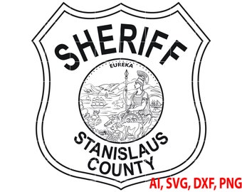 Stanislaus County Sheriff Badge, Logo, Seal, Custom, Ai, Vector, SVG, DXF, PNG, Digital