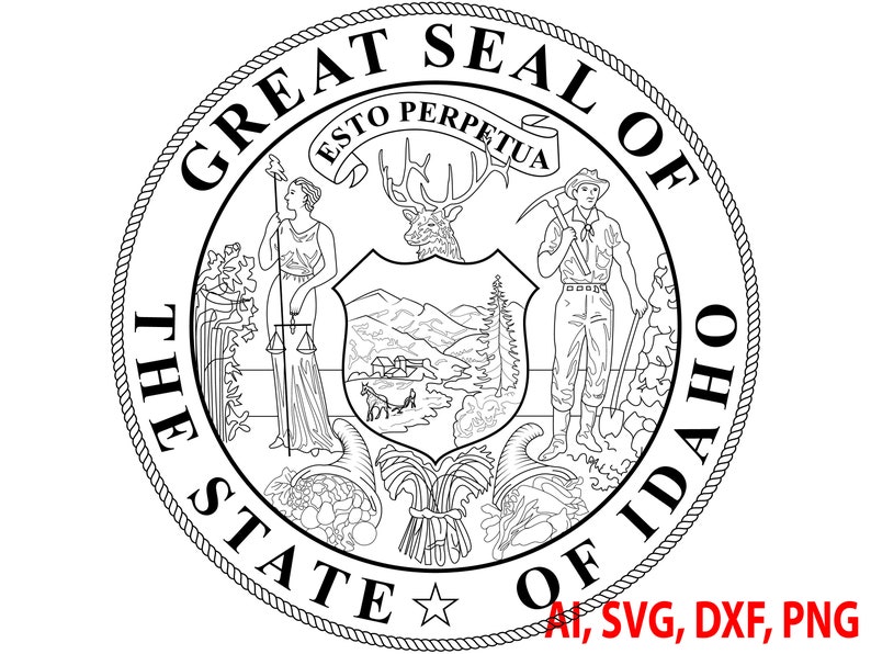 Great Seal of the State of Idaho Badge Logo Seal Custom - Etsy