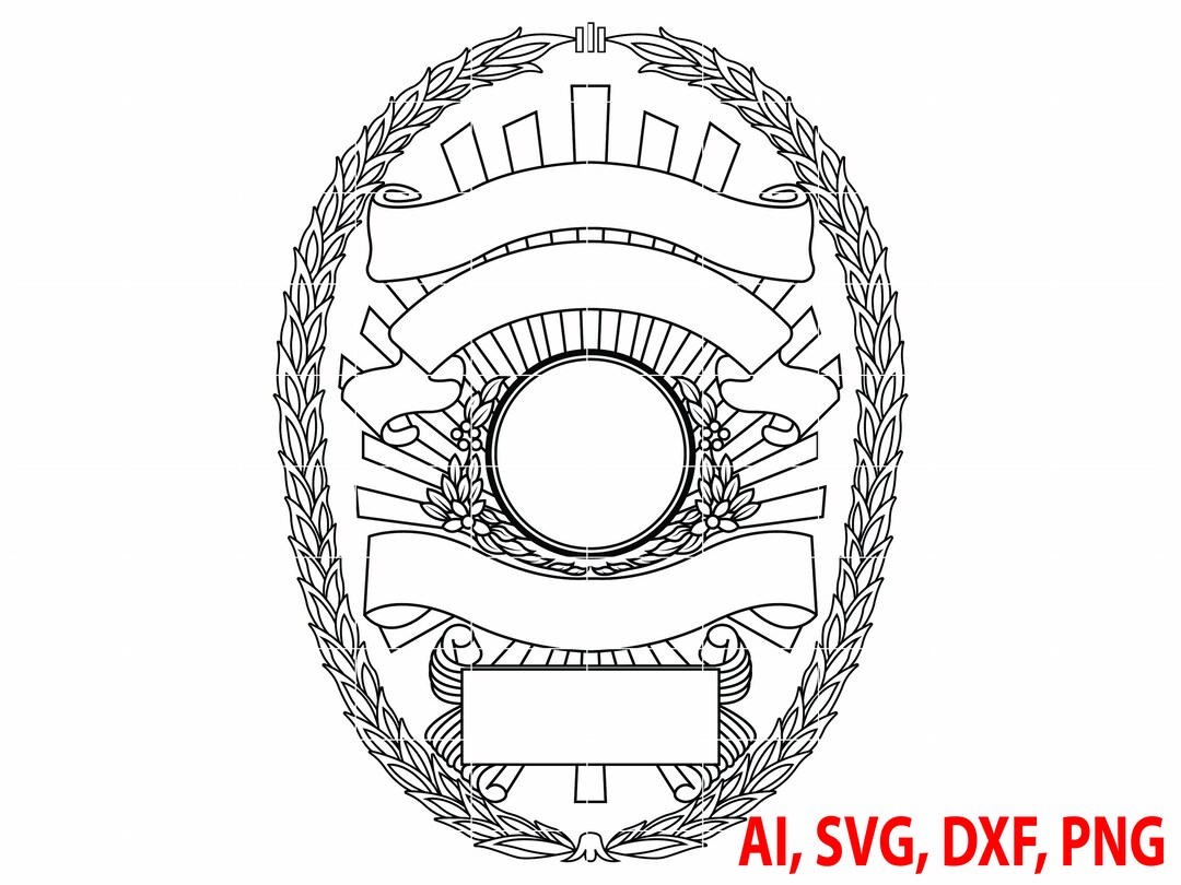 Blank Officer Badge, Logo, Seal, Custom, Ai, Vector, SVG, DXF, PNG ...