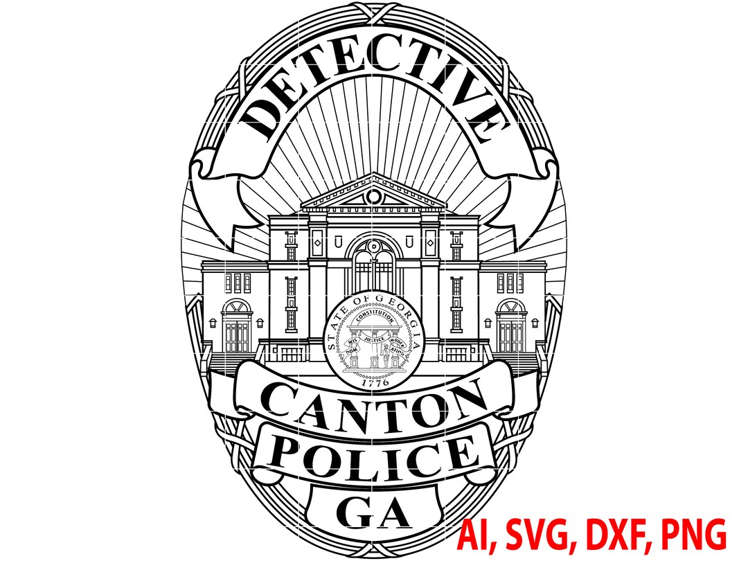 Canton Police Detective Badge, Logo, Seal, Custom, Ai, Vector, SVG, DXF