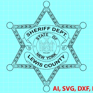 State of New York Lewis County Sheriff Logo, Seal, Badge, Custom, Ai, Vector, SVG, DXF, PNG,