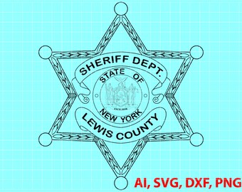 State of New York Lewis County Sheriff Logo, Seal, Badge, Custom, Ai, Vector, SVG, DXF, PNG,