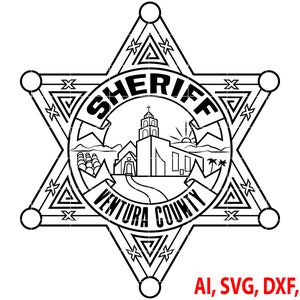 Ventura County Sheriff Badge Vector: Custom Logo Seal (SVG, DXF, PNG)