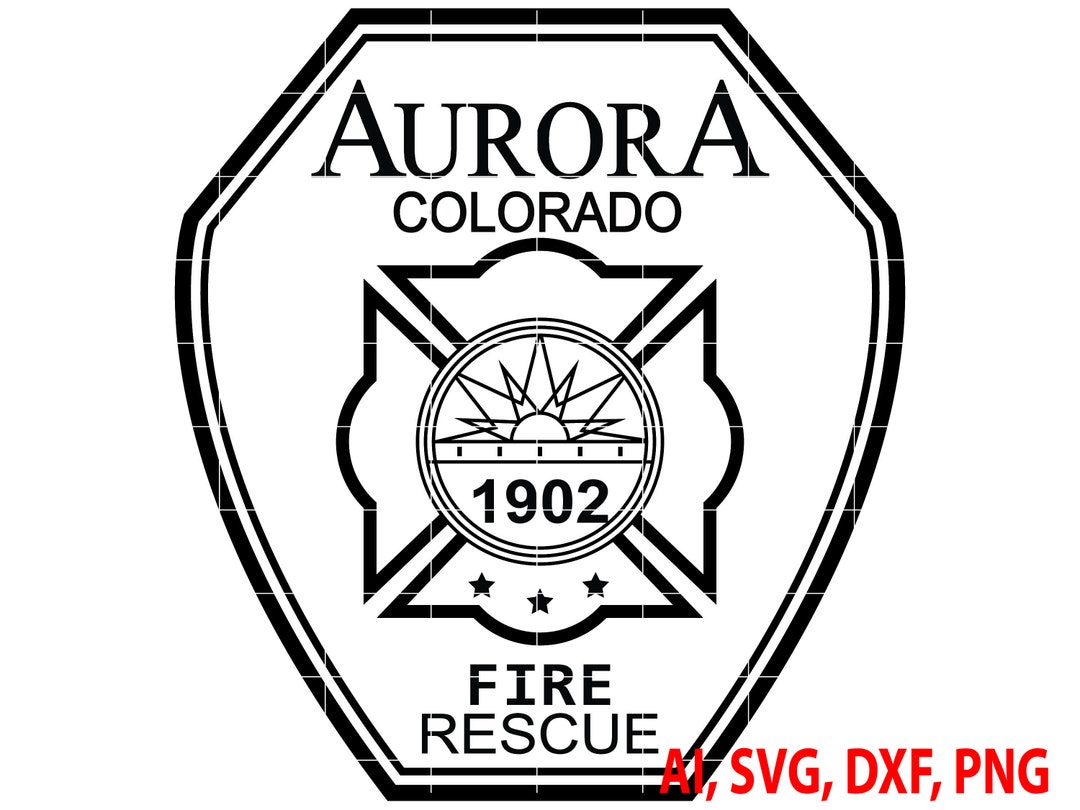 Aurora Fire Resque Badge, Logo, Seal, Custom, Ai, Vector, SVG, DXF, PNG