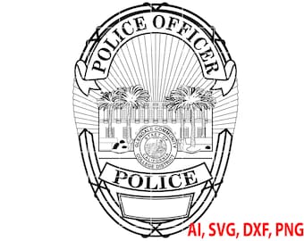 Glendale Police Badge SVG | Campus Law DXF | Cop Shield PNG
