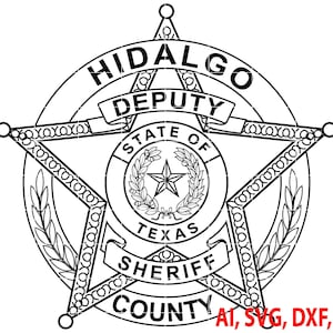 Hidalgo County Sheriff Badge Vector - Texas State Seal (Digital)