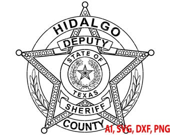 Hidalgo County Sheriff Badge Vector - Texas State Seal (Digital)
