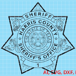 The State of Texas Harris County Sheriff’s Officer Badge, Logo, Seal, Custom, Ai, Vector, SVG, DXF, PNG, Digital