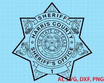 The State of Texas Harris County Sheriff’s Officer Badge, Logo, Seal, Custom, Ai, Vector, SVG, DXF, PNG, Digital