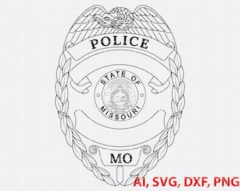 State of Missouri Police Badge, Logo, Seal, Custom, Ai, Vector, SVG, DXF, PNG,