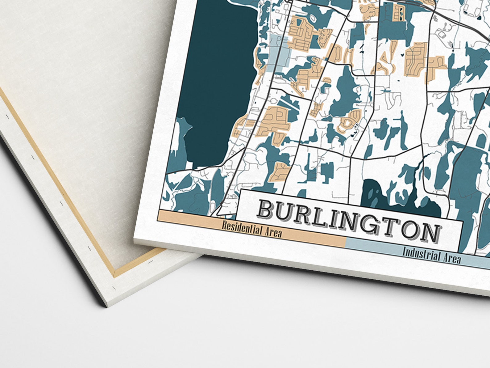 Modern 3 Panel Wall Art BURLINGTON VT Canvas Map Print Etsy