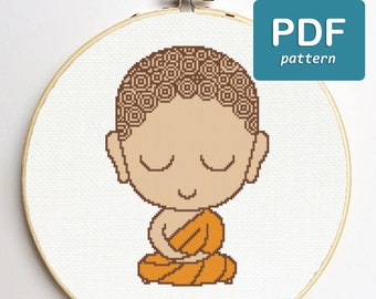 Kind Boeddha kruissteek Boeddhisme kruissteek Leuke kruissteek Gemakkelijke kruissteek Zen kruissteek Indiase kruissteek Meditatie