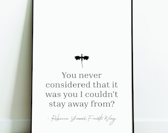 Fourth Wing Quote Print: Minimalist Bookish Art (Digital Download)