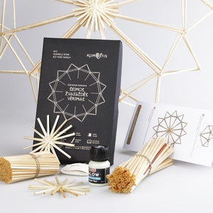 Kit fai da te stella Himmeli fosforescente – Ornamento di paglia fatto a mano per famiglie e amanti dell'artigianato