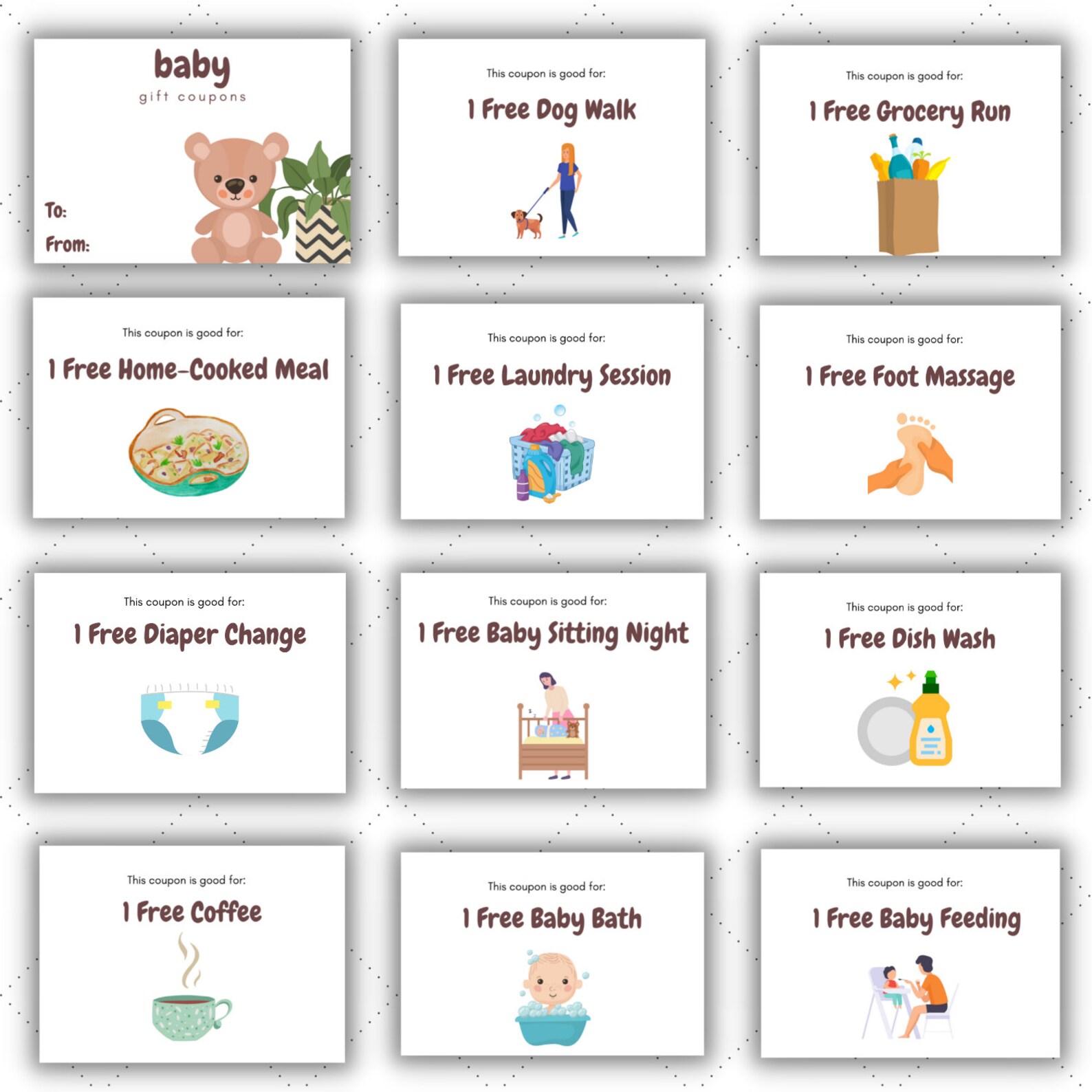 New Mom Coupon First Time Mom Printable Coupon Baby Shower Etsy
