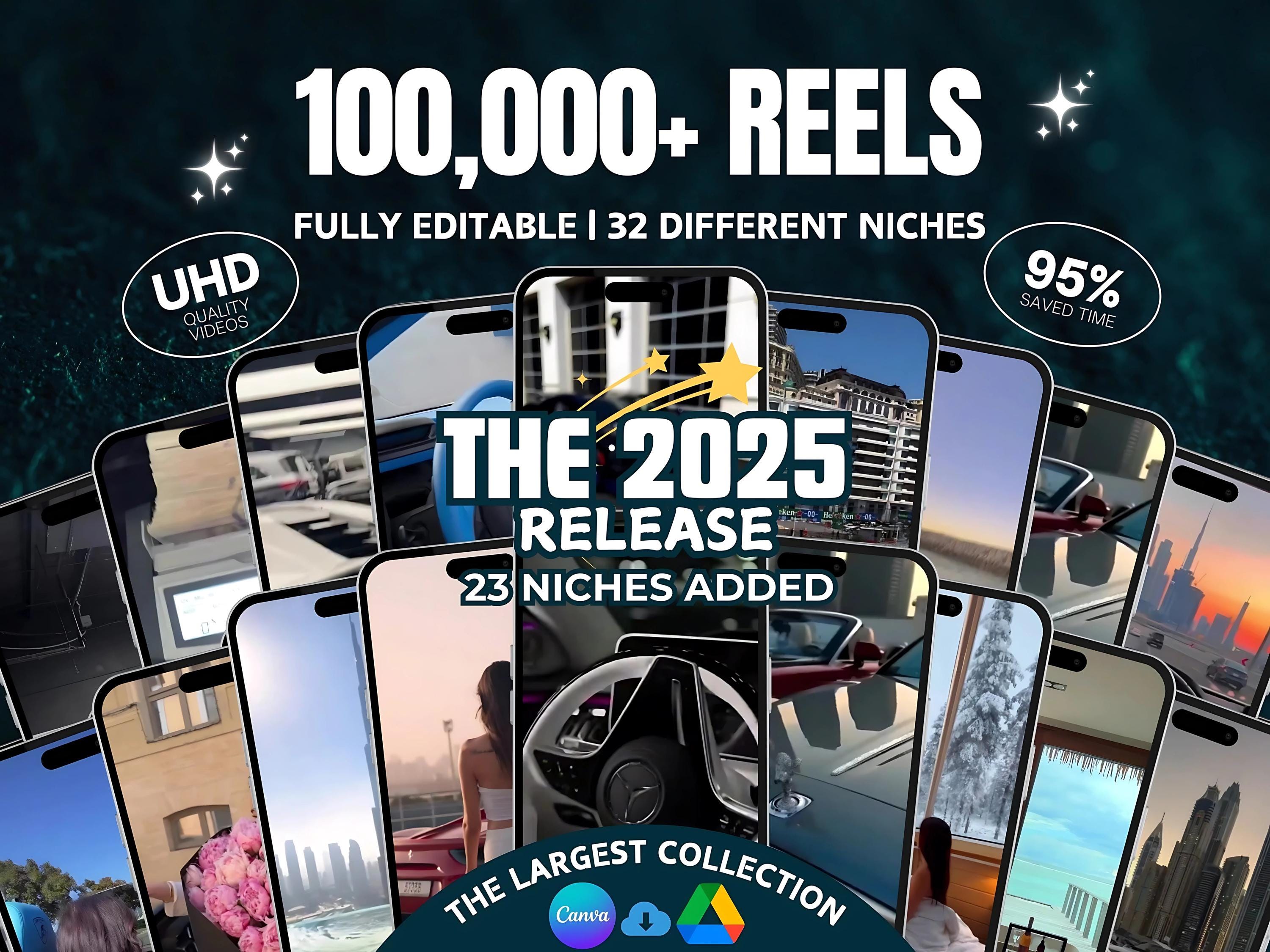 100,000+ Videos Bundle MRR PLR, 100,000+ Reel Master Library, Ultimate Content Creator Bundle for Instagram Reels YouTube Shorts and TikTok