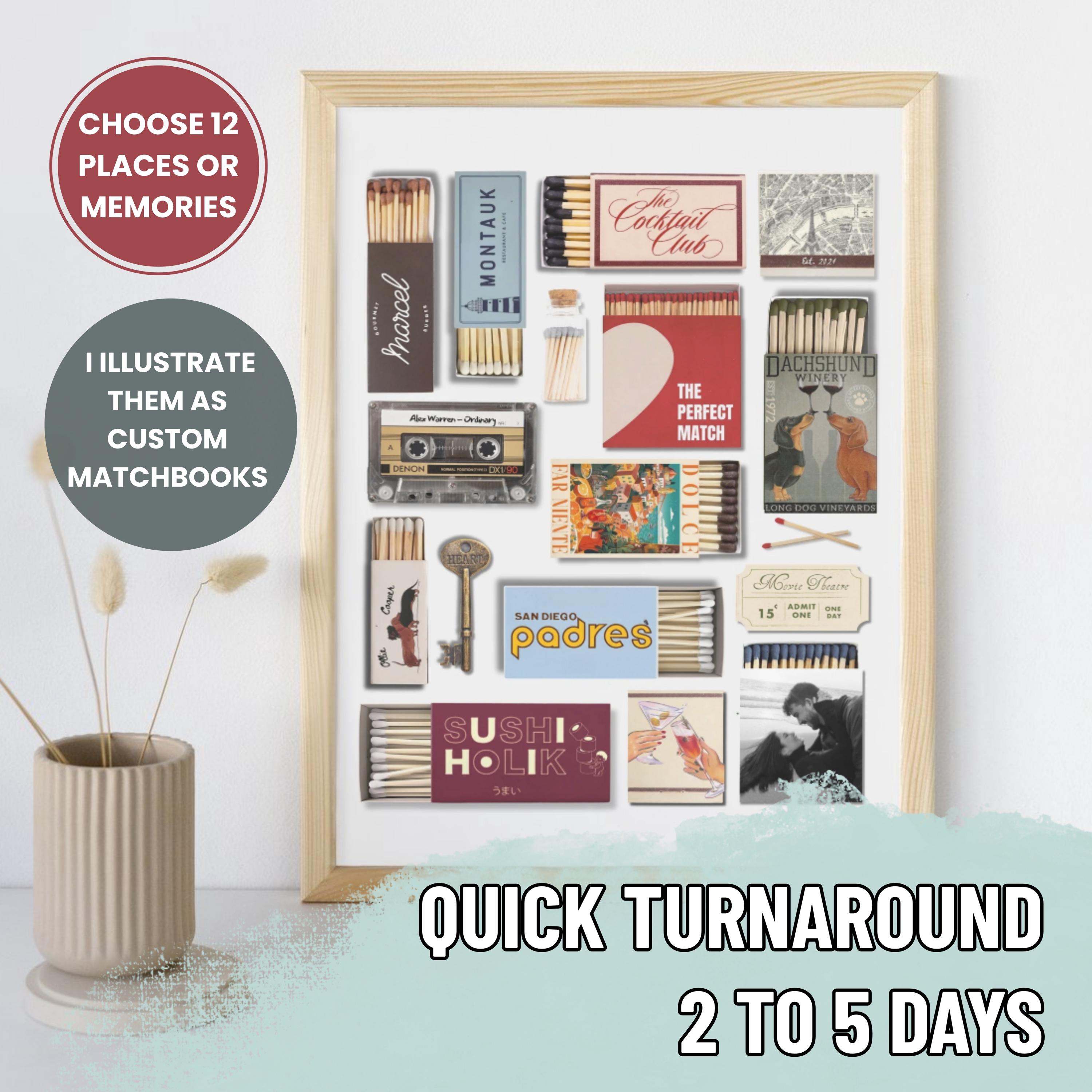 Custom Matchbox Art Print, Custom Birthday or Anniversary Gift ...