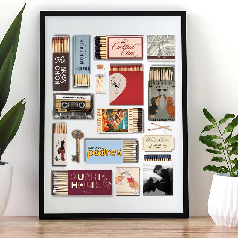 Custom Matchbox Art Print, Custom Birthday or Anniversary Gift ...