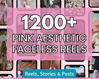 1200+ Pink Aesthetic Faceless Reels for Instagram Stories Posts Master Resell Rights MRR PLR DFY Pink Coquette Bundle Digital Marketing
