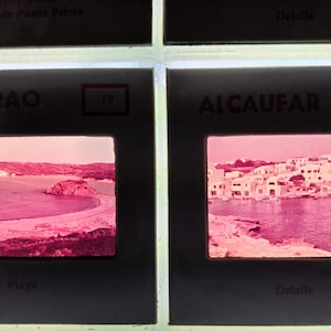 Vintage souvenir 35mm photographic slides of Menorca