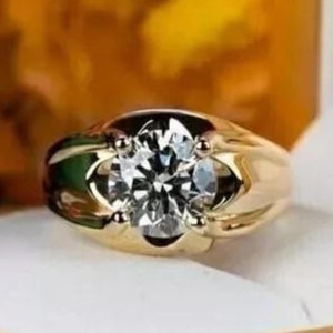 Round Cut 3 Carat Certified GRA Moissanite Diamond Ring, 925 Sterling Silver Gorgeous Ring, Anniversary Ring Engagement Jewelry Gift For Her
