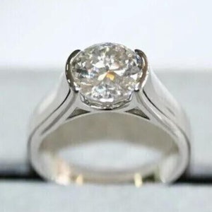 Moissanite Diamond Round Cut Ring, Gorgeous 925 Sterling Silver Ring, Engagement Ring, Wedding Ring Gift For Her & Him, Anniversary Ring