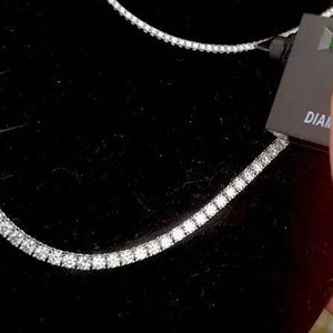 Moissanite Diamond Certified Tennis Necklace, 925 Sterling Silver 5mm Round Cut Necklace, Gorgeous Necklace, Bridal Jewelry Gift For Her