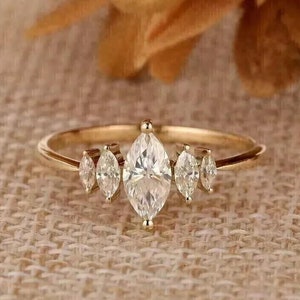 Moissanite Diamond Marquise Cut Ring, 925 Sterling Silver Gorgeous Ring, Engagement Ring Gift For Her, Wedding Ring, Anniversary Ring