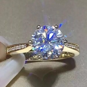 2 Carat Round Cut Gorgeous Certified GRA Moissanite Diamond Ring, 925 Sterling Silver Ring, Anniversary Ring Engagement Jewelry Gift For Her