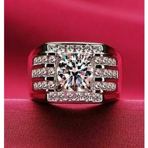 Beautiful Certified GRA VVS Moissanite Diamond Ring, 925 Sterling Silver Round Cut Pinky Ring, Anniversary Ring, Wedding Gift For Her & Him